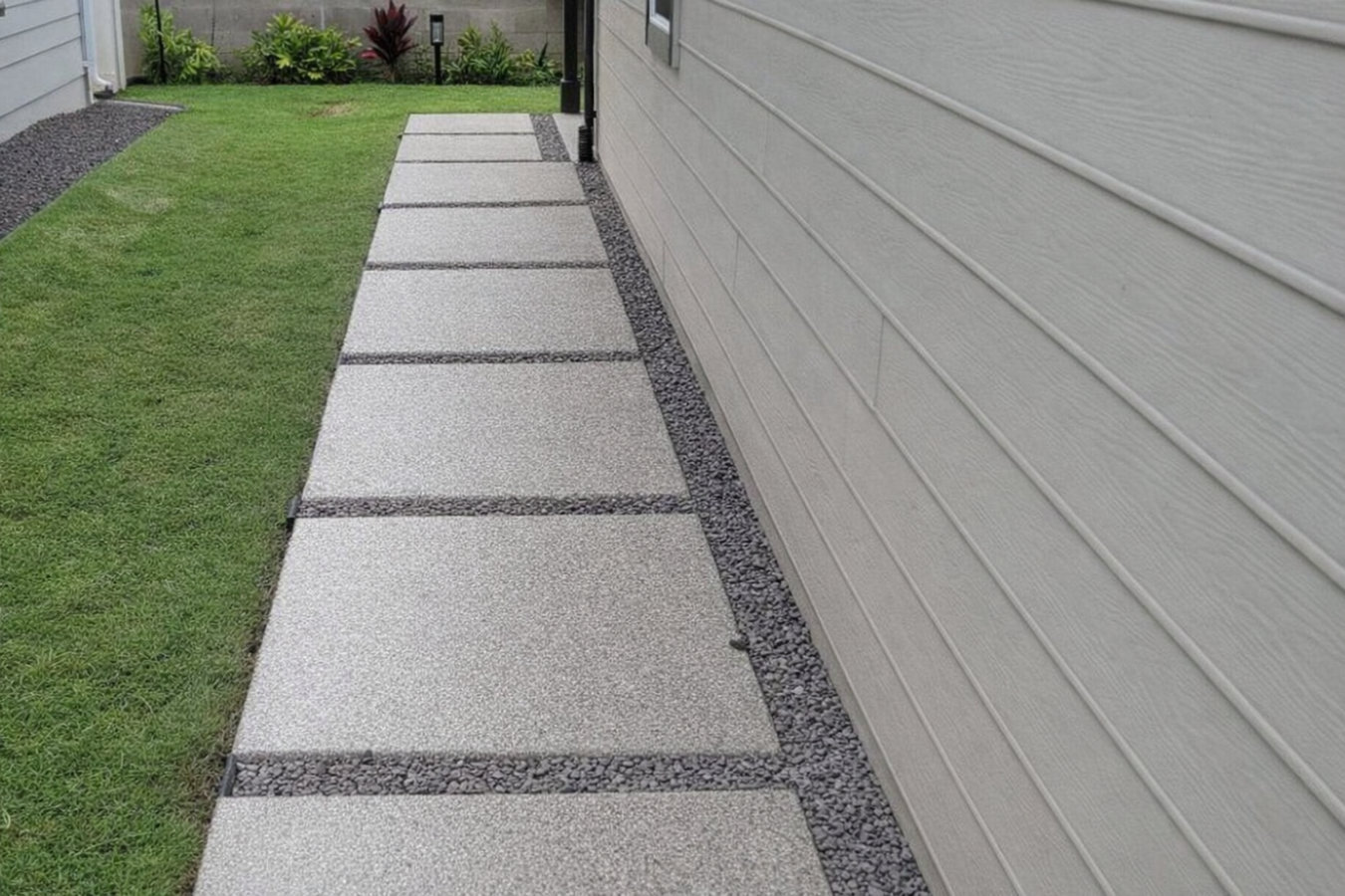 Concrete sidewalk building
